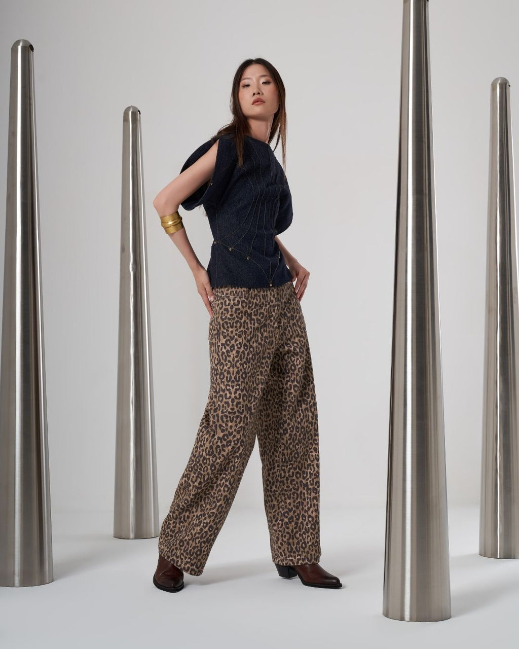LEOPAR DESENLİ BOL PAÇA PANTOLON