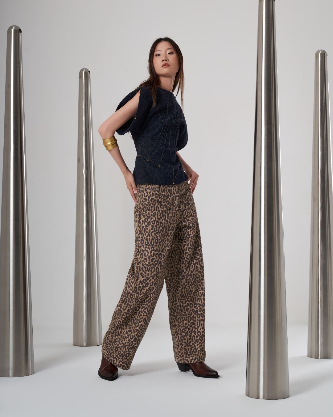 LEOPAR DESENLİ BOL PAÇA PANTOLON