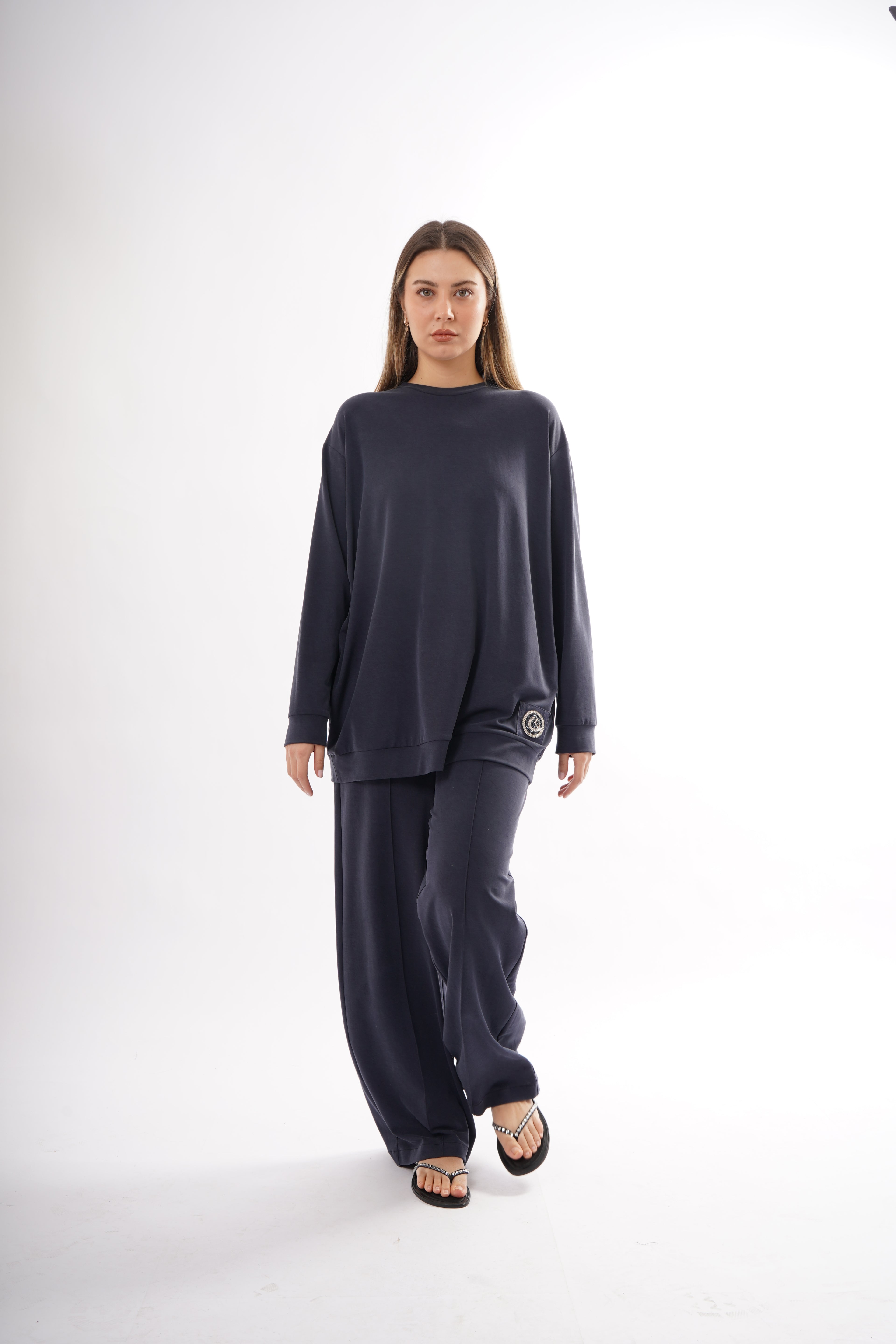 LOGO İŞLEMELİ SWEATSHIRT