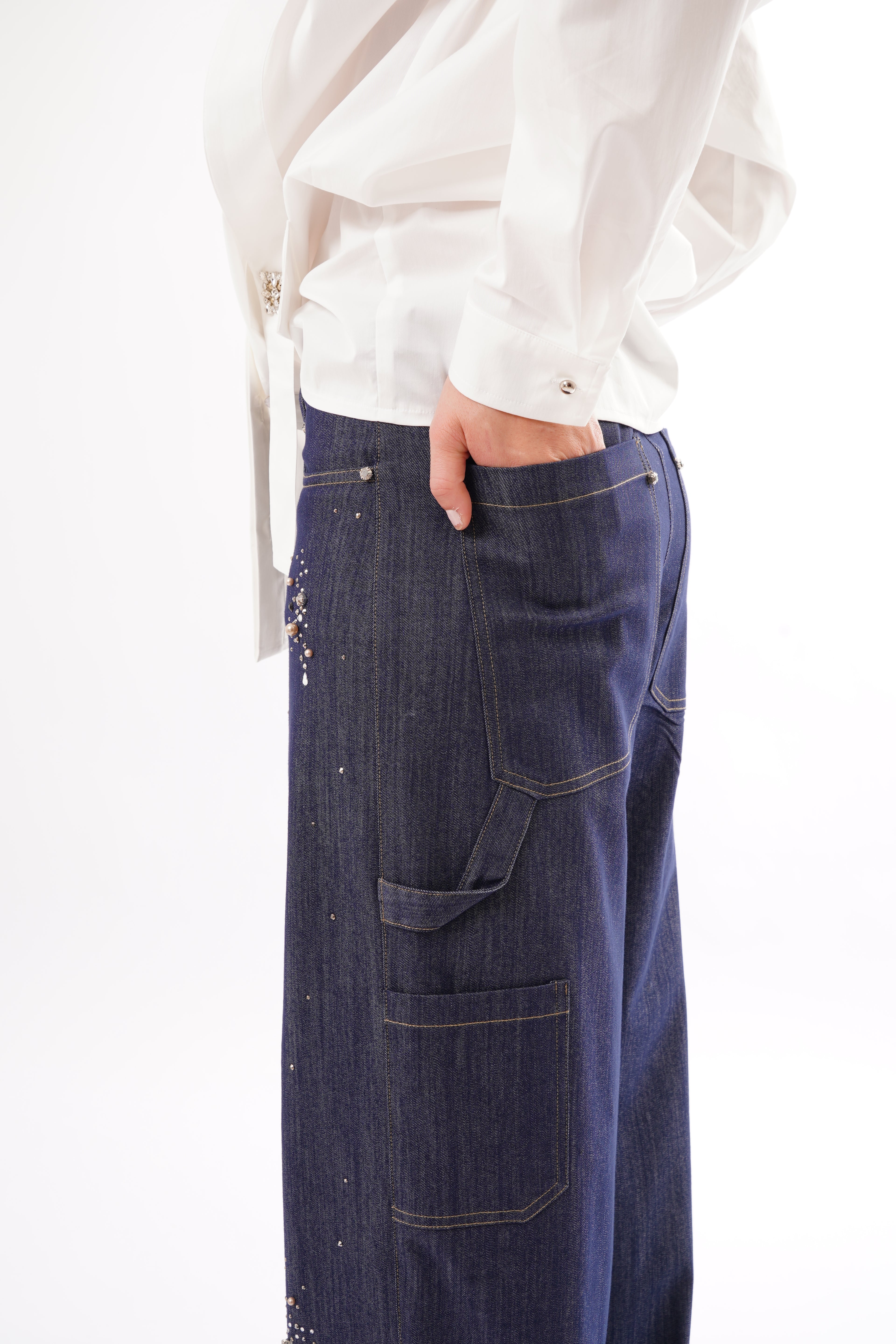 DENİM BOL PAÇA PANTOLON
