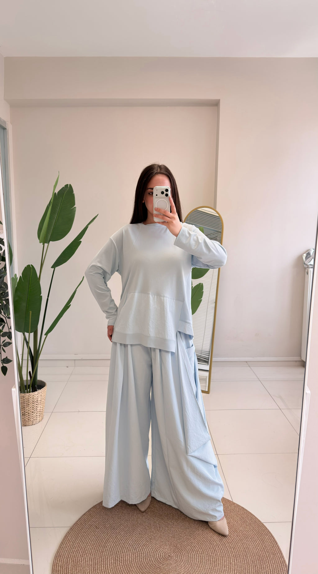 TORBA CEPLİ BAMBU BLUZLU TAKIM
