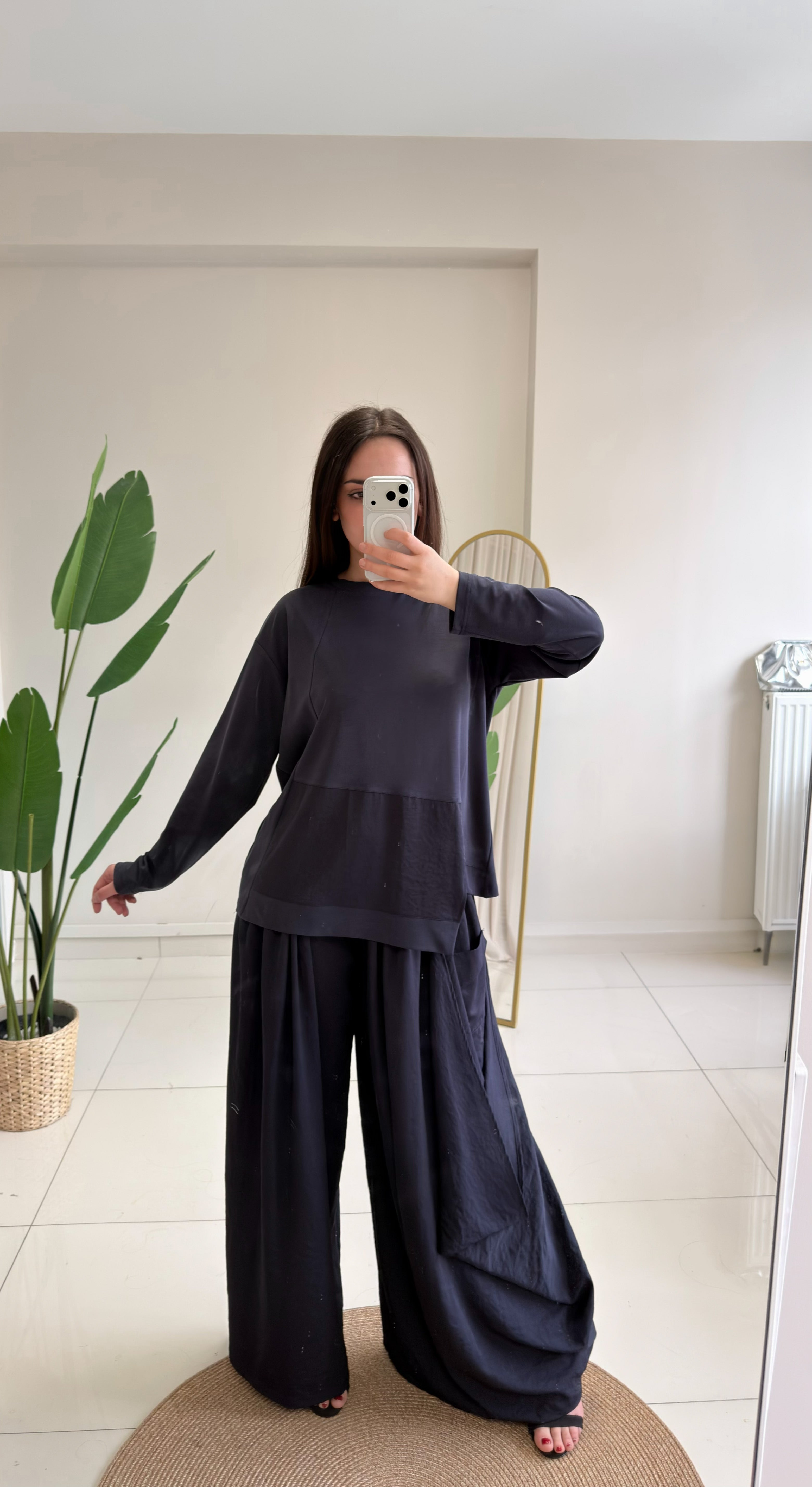 TORBA CEPLİ BAMBU BLUZLU TAKIM